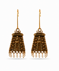 Antique Gold Temple Architecture Hook Drop Earrings