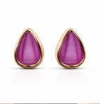 Rose Gold Amethyst Teardrop Stud Earrings