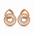 Rose Gold Crystal Halo Drop Earrings