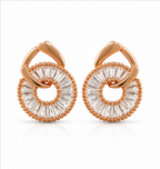 Rose Gold Crystal Halo Drop Earrings