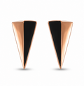 Rose Gold & Black Enamel Triangle Stud Earrings