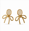 Gold Bow Stud Earrings