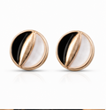 Rose Gold Abstract Circle Stud Earrings