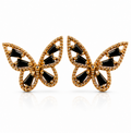 Black Crystal Butterfly Stud Earrings