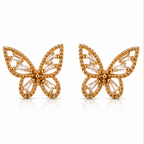 Clear Crystal Butterfly Stud Earrings