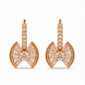 Rose Gold Bow Crystal Leverback Drop Earrings