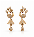 Gold Peacock Jhumka Drop Earrings