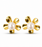 Gold Pearl Drop Earrings
