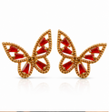 Red Crystal Butterfly Stud Earrings