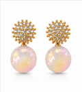 Gold Blush Pearl Drop Earrings