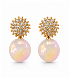 Gold Blush Pearl Drop Earrings