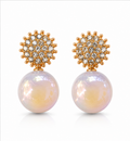 Gold Ivory Pearl Drop Earrings