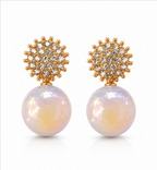 Gold Ivory Pearl Drop Earrings