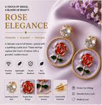 Gold Rose Medallion Drop Earrings – Lavender