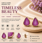 Rose Gold Amethyst Teardrop Stud Earrings
