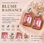 Gold Blush Pink Crystal Drop Earrings
