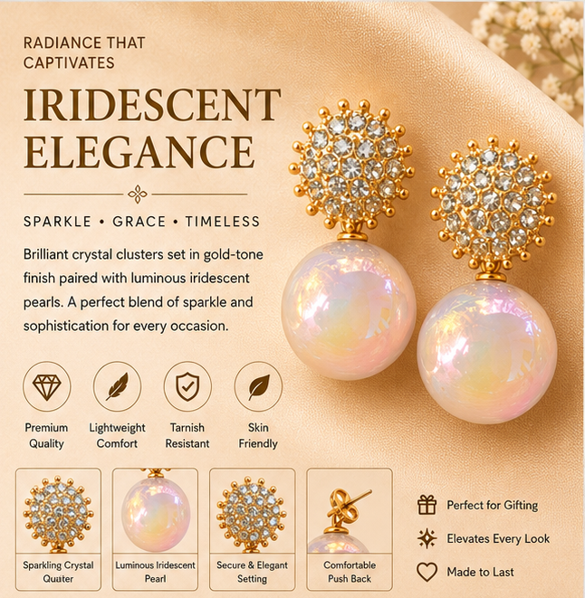 Gold Blush Pearl Drop Earrings
