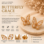 Clear Crystal Rose-Gold Butterfly Studs