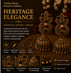 Copper Paisley Peacock Jhumka – Black Stone