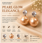 Silver Champagne Pearl Stud Earrings