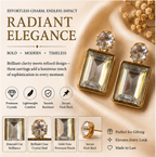 Gold Clear Crystal Drop Earrings
