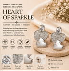 Silver Twin-Heart Pavé Crystal Stud Earrings