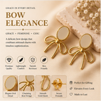 Gold Bow Stud Earrings