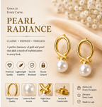 Gold Loop Knot Pearl Drop Earrings