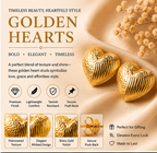 Gold Textured Heart Stud Earrings