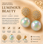 Gold Aurora White Pearl Drop Earrings