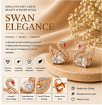 Rose Gold Swan Crystal Stud Earrings