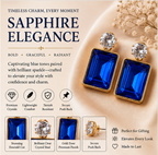 Gold Sapphire Blue Crystal Drop Earrings