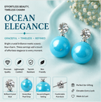 Silver Sky Blue Pearl Stud Earrings