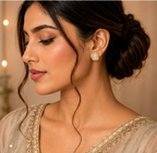Rose Gold Champagne Teardrop Stud Earrings