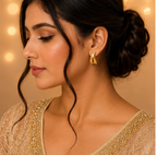 Gold Crossover X Huggie Earrings