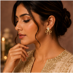 Gold Bow Stud Earrings