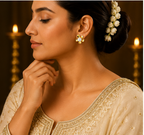 Gold Pearl Drop Earrings