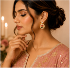 Gold Rose Medallion Drop Earrings – Ivory