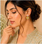 Gold Yellow Heart Drop Earrings