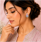 Silver Pavé Butterfly Crystal Drop Earrings