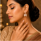Rose Gold Bow Crystal Leverback Drop Earrings