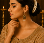 Antique Gold Temple Architecture Hook Drop Earrings