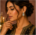 Gold Clear Crystal Drop Earrings