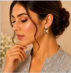 Gold Amber Emerald Crystal Drop Earrings