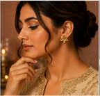 Gold Floral Stud Earrings