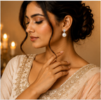 Silver White Pearl Stud Earrings