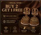 Antique Gold Temple Deity Jhumka with Pearl Drops