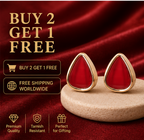 Rose Gold Ruby Teardrop Stud Earrings