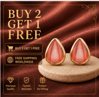 Rose Gold Coral Teardrop Stud Earrings