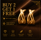 Gold Crossover X Huggie Earrings